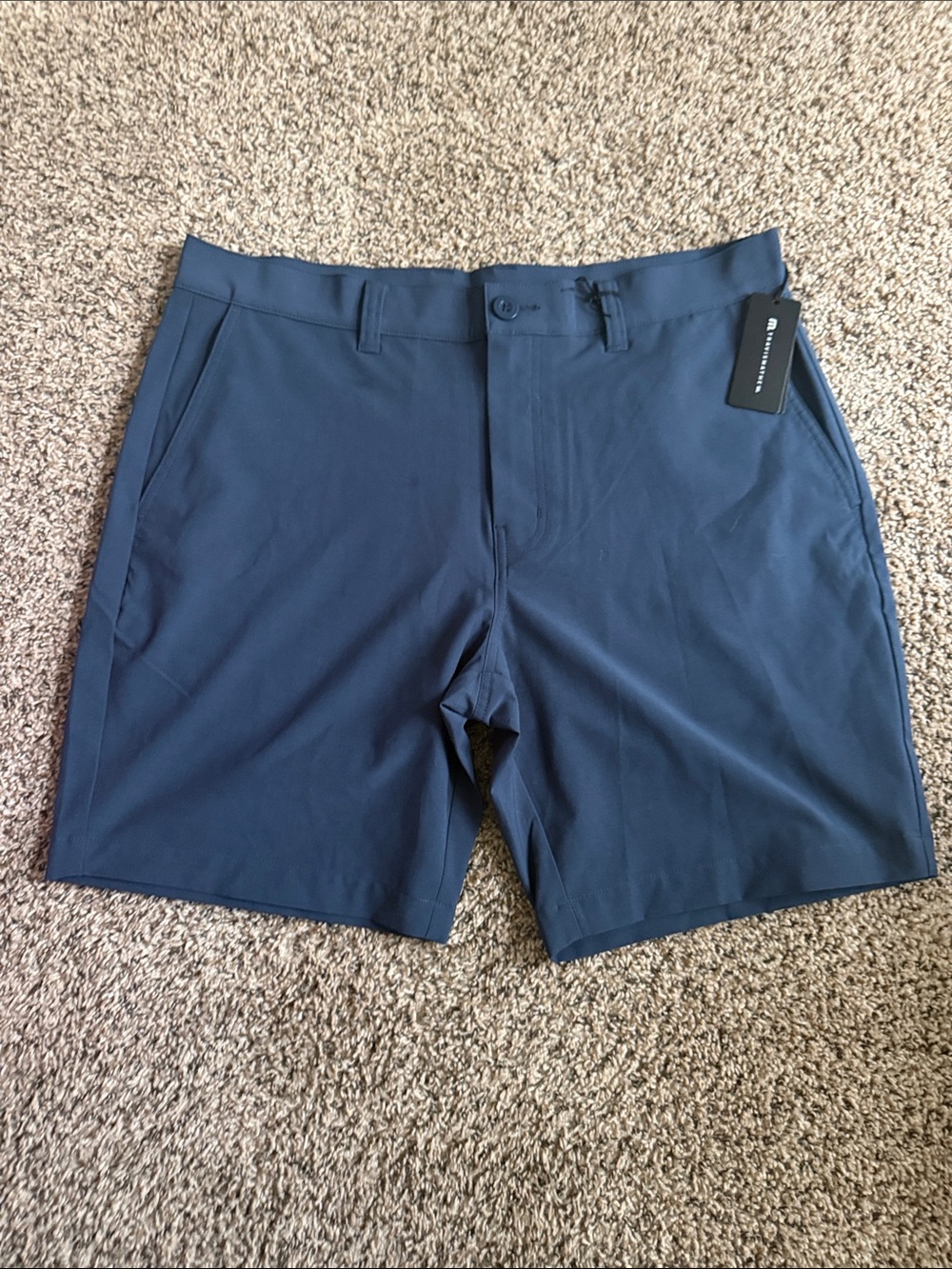 TravisMathew Men's Navy Flat-Front Performance Shorts